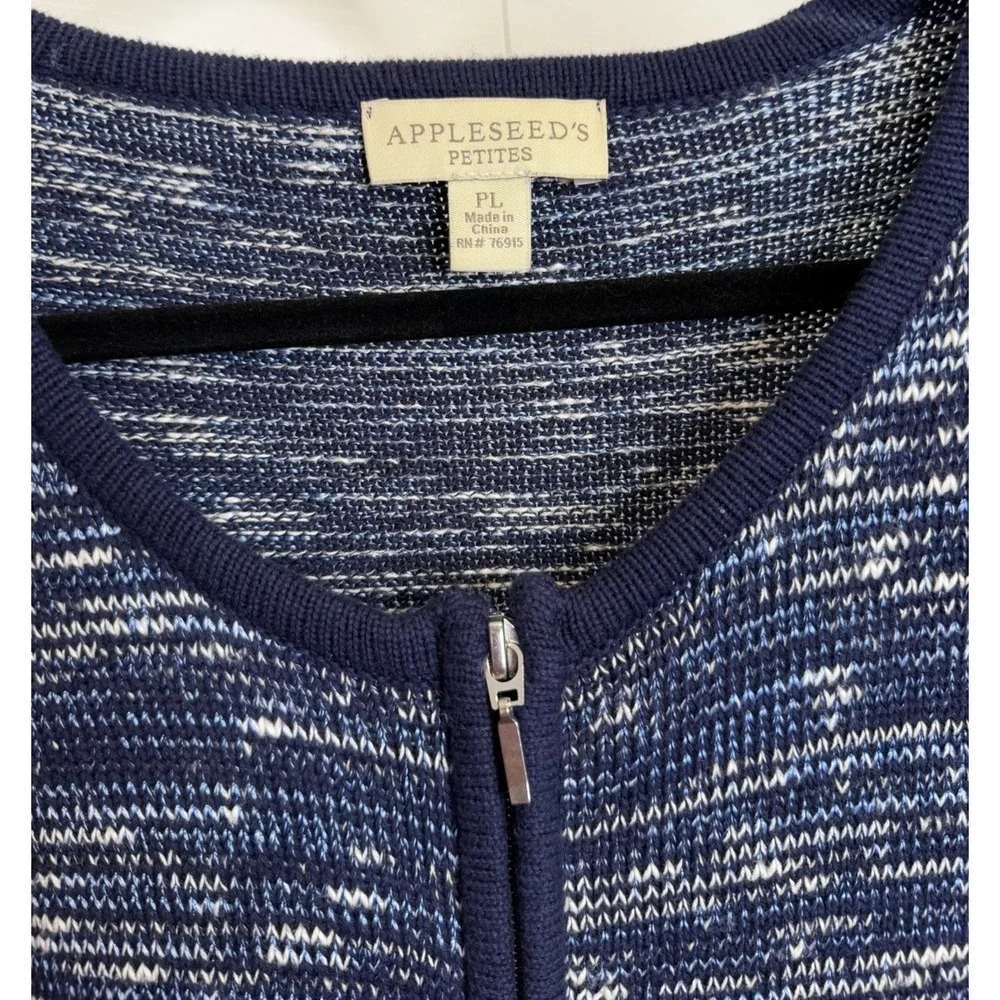 Appleseeds Womens Zip Cardigan Sweater Size PL Y2K 90s Grandpa Professor Indie‎ - Picture 3 of 8